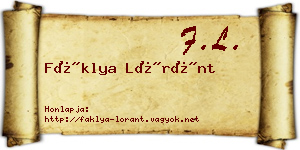Fáklya Lóránt névjegykártya
